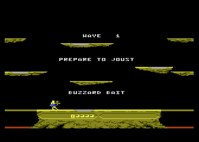 Joust Atari 7800 Screenshot: Game start.