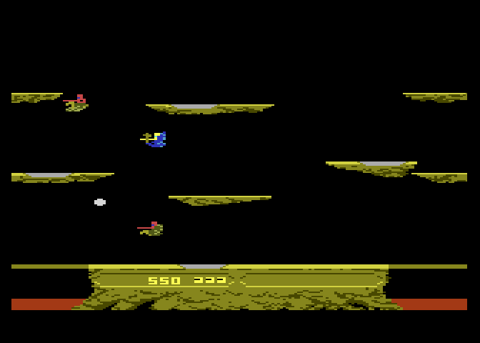 Joust Atari 7800 Screenshot: The first level on an easy difficulty.
