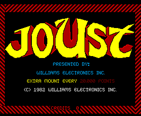 Joust Arcade Screenshot: Title screen.