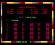 Joust for Arcade - Attract mode; high scores.
