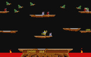 Joust for Atari ST - The eggs hatch if you don't collect them fast enough...