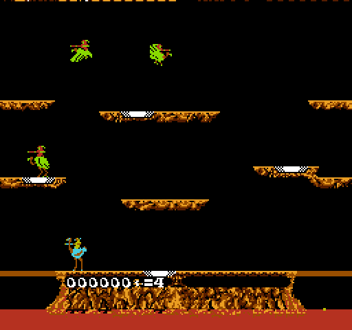 Joust NES / Famicom Screenshot: Game start.