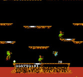 Joust for NES / Famicom - The bridge is gone starting on round 3, don't fall into the lava!