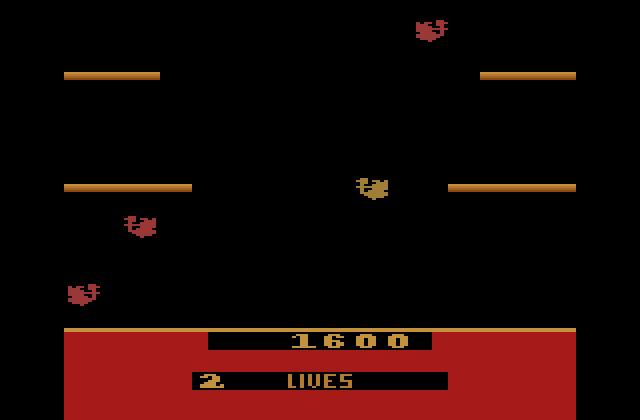 Joust Atari 2600 Screenshot: Some more opponents approach...