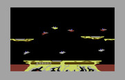 Joust for Commodore 64 - The grey colored opponents are tougher than the red ones.
