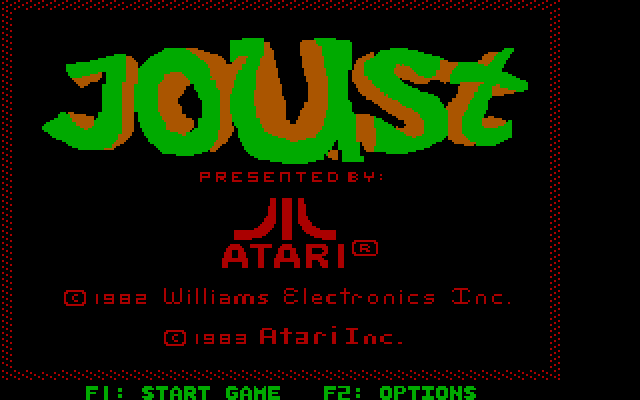 Joust IBM PC/Compatibles Screenshot: Title screen.