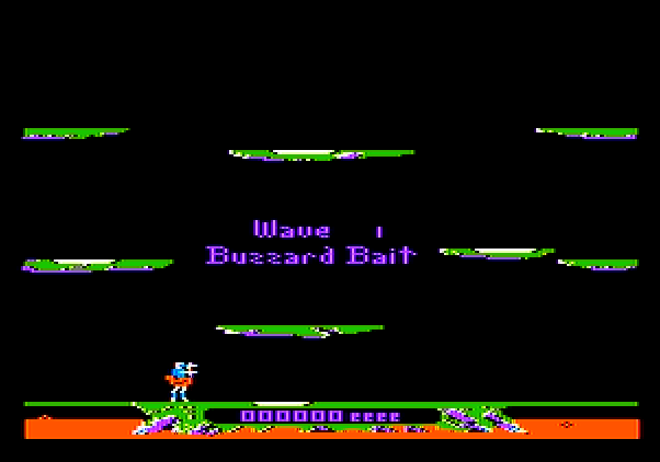 Joust Apple II Screenshot: Game start.