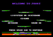 Joust for Apple II - Game options screen.