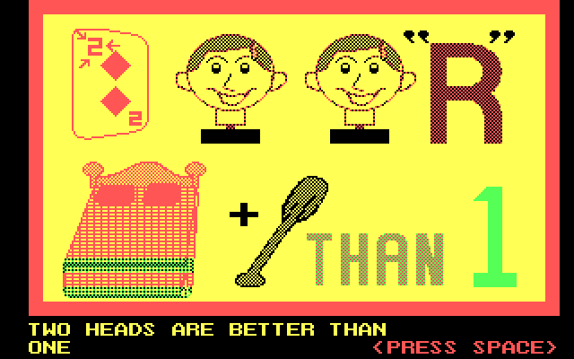 Classic Concentration IBM PC/Compatibles Screenshot: Puzzle revealed!