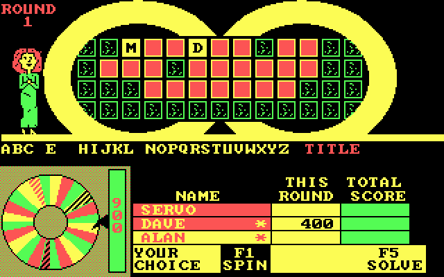 Wheel of Fortune: New Second Edition IBM PC/Compatibles Screenshot: Spinning the wheel...