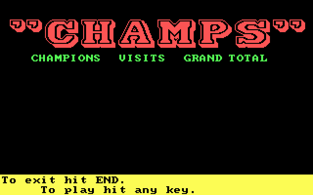 Wheel of Fortune: New Second Edition IBM PC/Compatibles Screenshot: High score table, although there are no high scores so far...