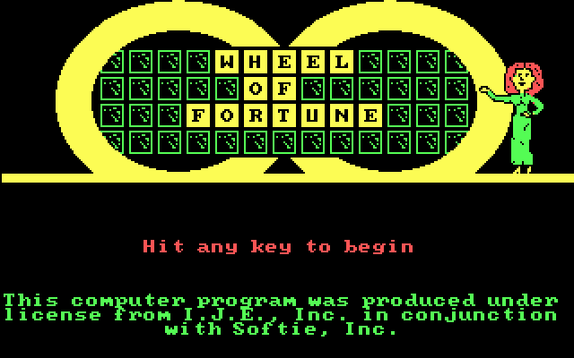 Wheel of Fortune: New Second Edition IBM PC/Compatibles Screenshot: Title screen.