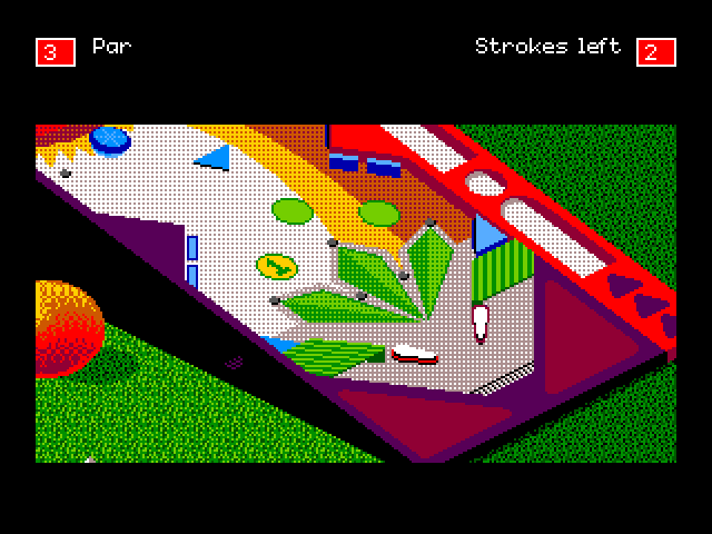 Will Harvey's Zany Golf Sega Genesis / Mega Drive Screenshot: Don't let the ball fall off the bottom...