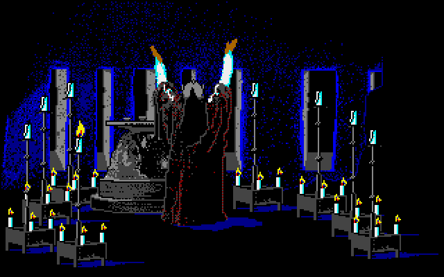 Willow Amiga Screenshot: Lost a life; when all candles are lit, the game is over.