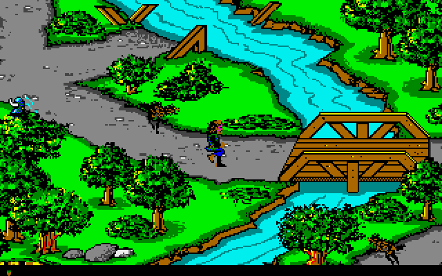 Willow Amiga Screenshot: Crossing a bridge...