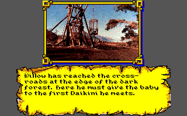 Willow Amiga Screenshot: Welcome to the crossroads!