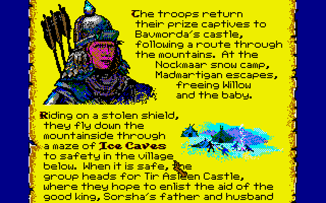 Willow Amiga Screenshot: You can skip directly to parts of the game, or play all sections in order.