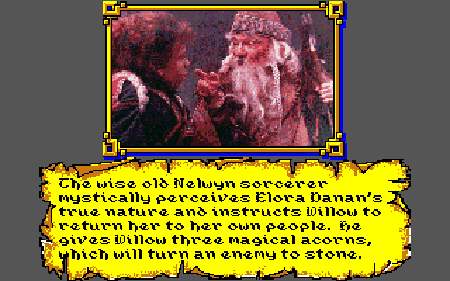 Willow Amiga Screenshot: These acorns are important for surviving the next section of the game...