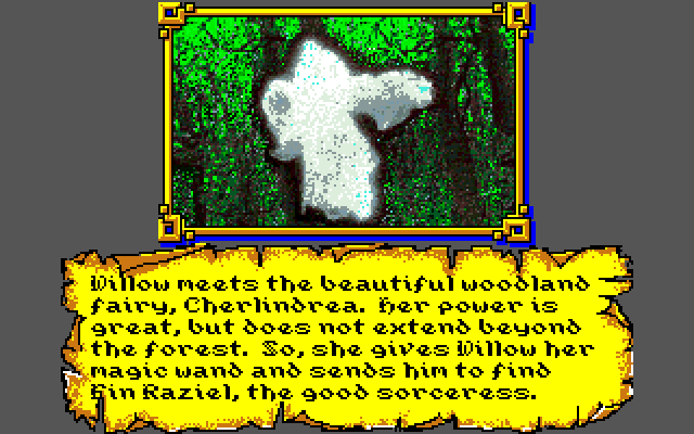 Willow Amiga Screenshot: Meeting Cherlindrea.