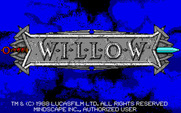 Willow for Amiga - Title screen.