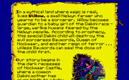 Willow for Amiga - The story scroll.