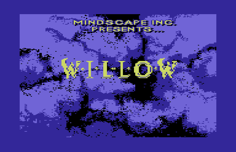 Willow Commodore 64 Screenshot: Game title; the letters slowly unfold...