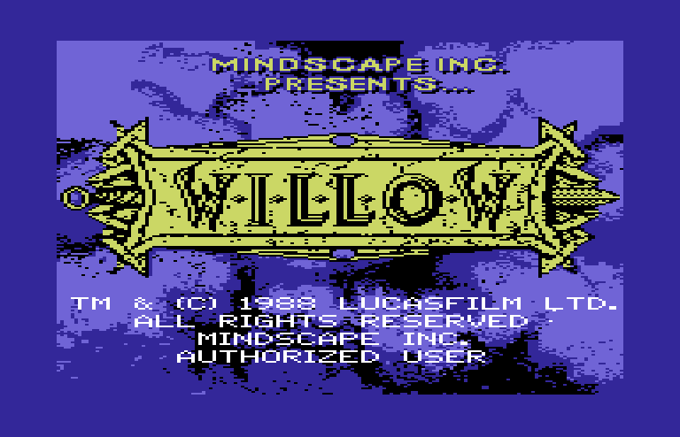 Willow Commodore 64 Screenshot: Title screen.