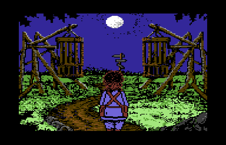 Willow Commodore 64 Screenshot: Arrived at the crossroads.