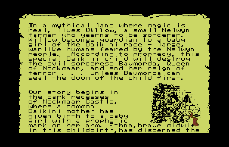 Willow Commodore 64 Screenshot: The story so far...