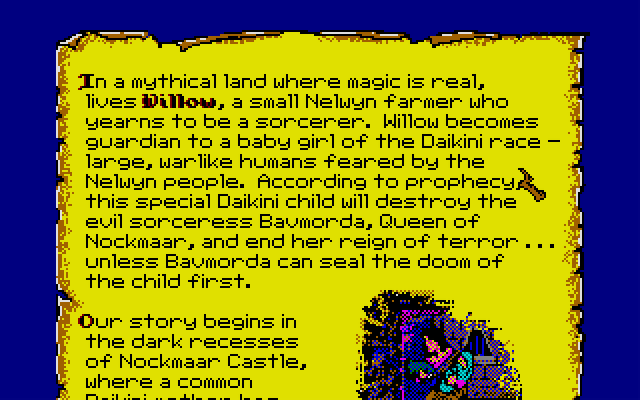 Willow Atari ST Screenshot: The story so far...