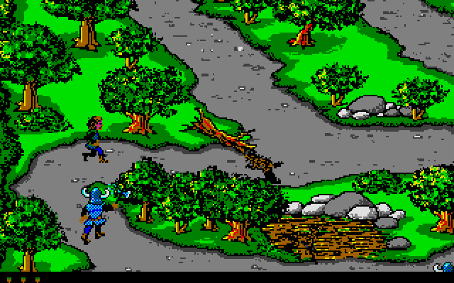 Willow Atari ST Screenshot: Running through the woods...