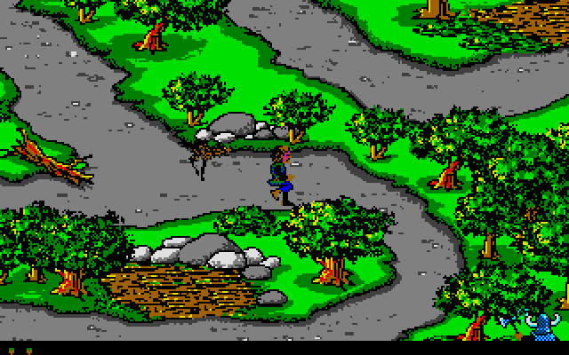 Willow Atari ST Screenshot: The dog almost has me, run faster!