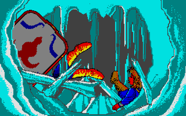Willow Atari ST Screenshot: I didn't turn fast enough and crashed!