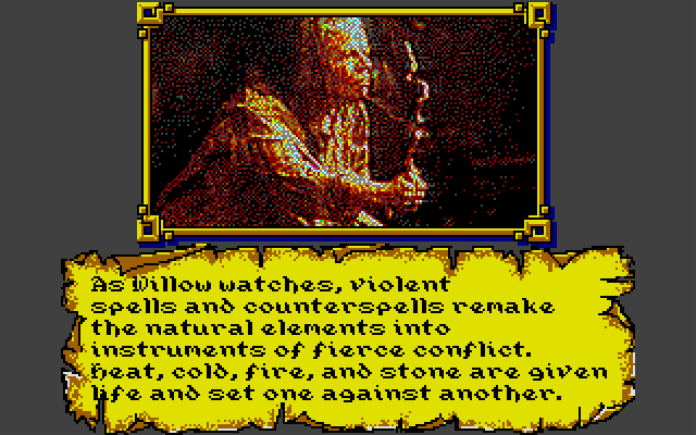 Willow Atari ST Screenshot: The story before the final part of the game.