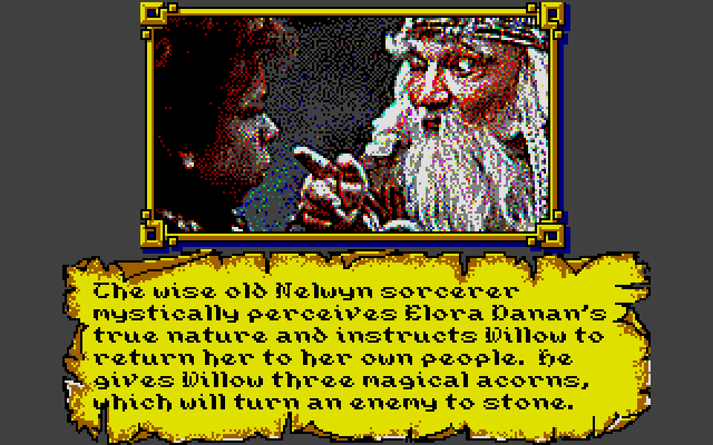 Willow Atari ST Screenshot: The magical acorns come in handy on the next section.