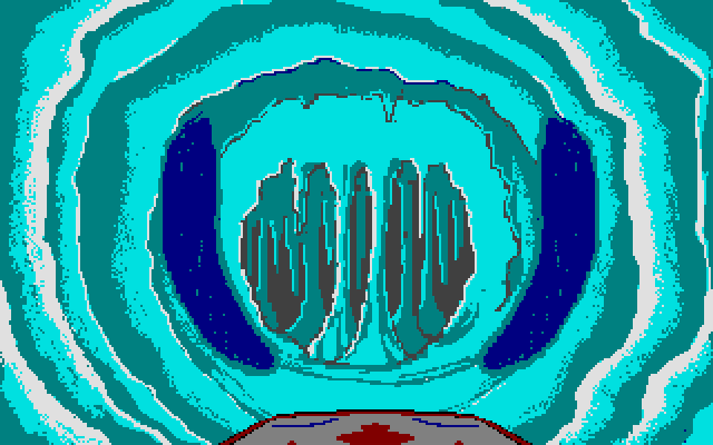 Willow Atari ST Screenshot: Turn left or right at the end of this tunnel...
