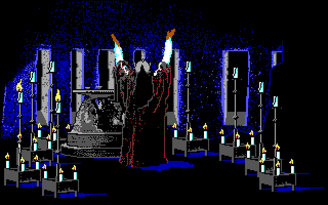 Willow IBM PC/Compatibles Screenshot: A candle is lit each time you lose a life...