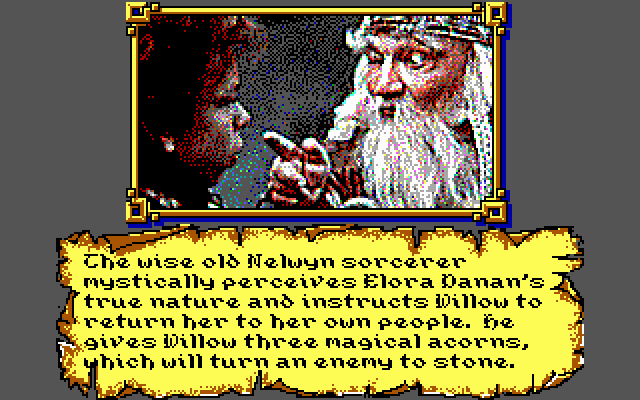 Willow IBM PC/Compatibles Screenshot: These acorns can be critical to escape the woods!