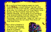 Willow for IBM PC/Compatibles - The scroll tells the story and allows you to select different parts of the game to play.
