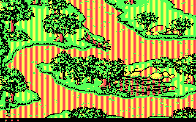 Willow IBM PC/Compatibles Screenshot: Nockmaar Woods start.