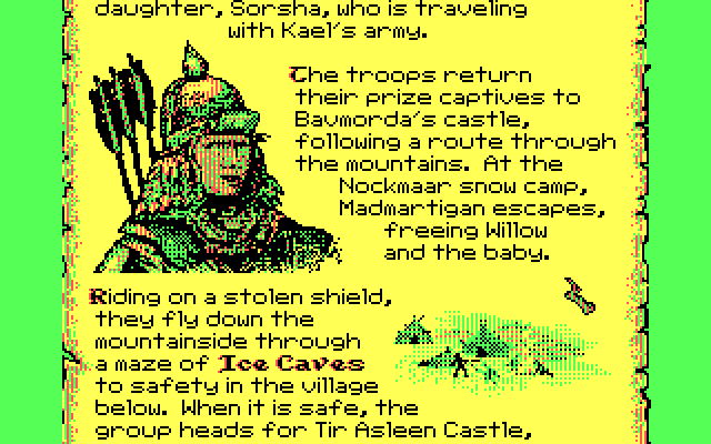 Willow IBM PC/Compatibles Screenshot: Ready to start the ice cave sequence?