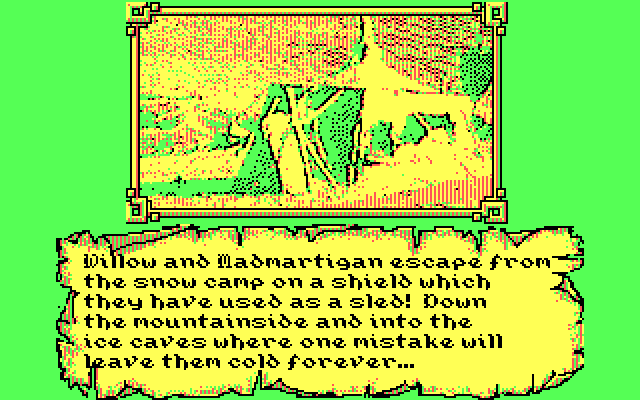 Willow IBM PC/Compatibles Screenshot: Ice caves overview.