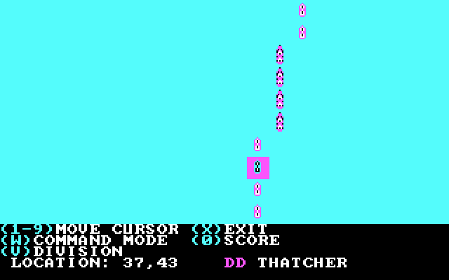 Warship IBM PC/Compatibles Screenshot: Here are my ships at sea...