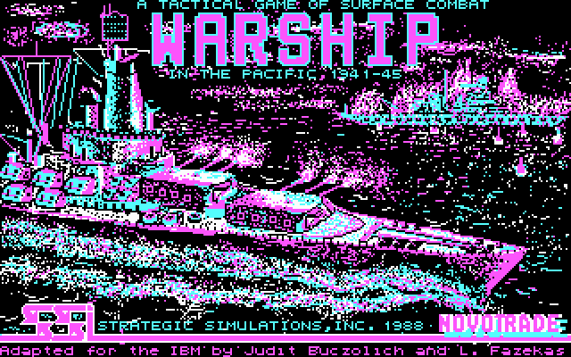 Warship IBM PC/Compatibles Screenshot: Title screen.