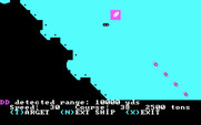 Warship for IBM PC/Compatibles - Selecting a target.