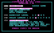 Warship for IBM PC/Compatibles - The main menu.
