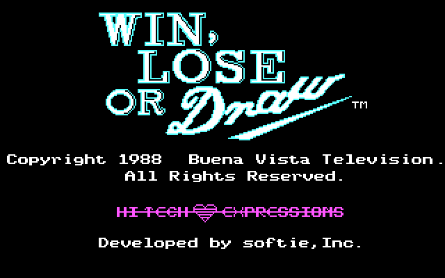 Win, Lose, or Draw IBM PC/Compatibles Screenshot: Title screen.
