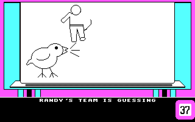 Win, Lose, or Draw IBM PC/Compatibles Screenshot: Here's the next clue...