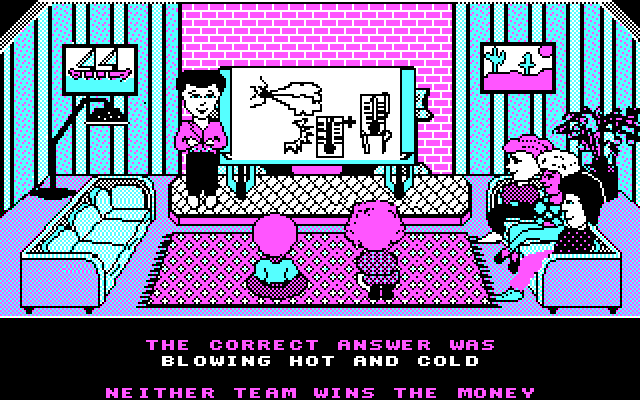 Win, Lose, or Draw IBM PC/Compatibles Screenshot: Oops, that's a wrong answer!