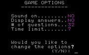 3-K Trivia for IBM PC/Compatibles - Game options.